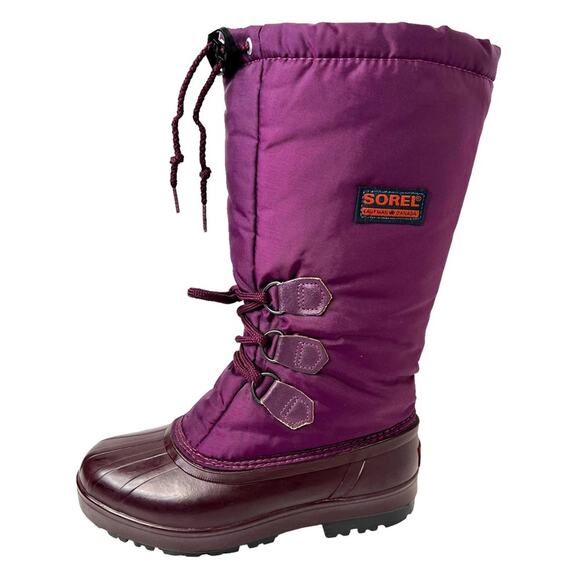 SOREL Insulated Snow Winter Boots in Purple Women's Size 6 - Picture 1 of 12